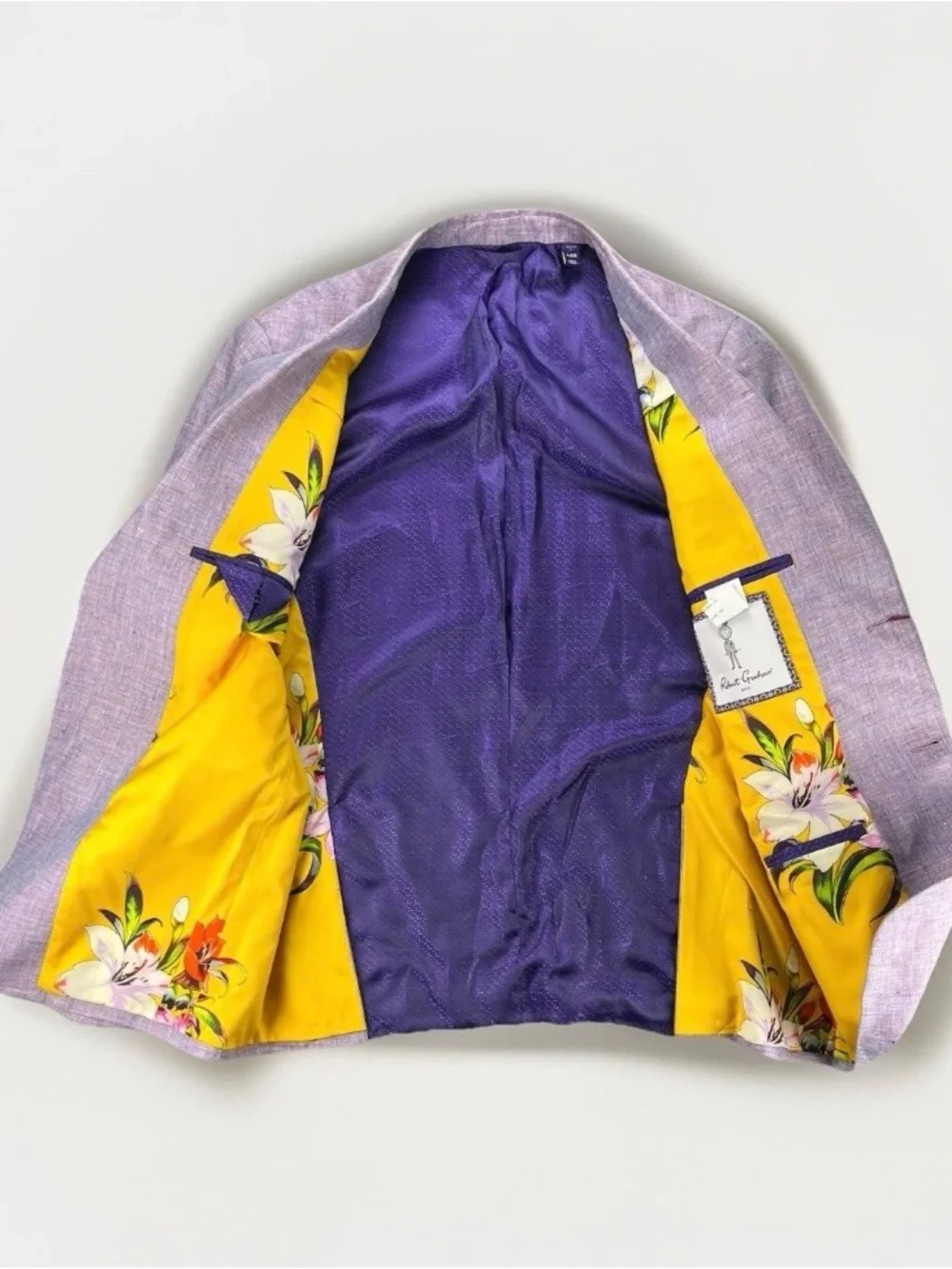 Robert Graham 42R Lavender 100% Linen Sport Coat Blazer Made In Canada NWT